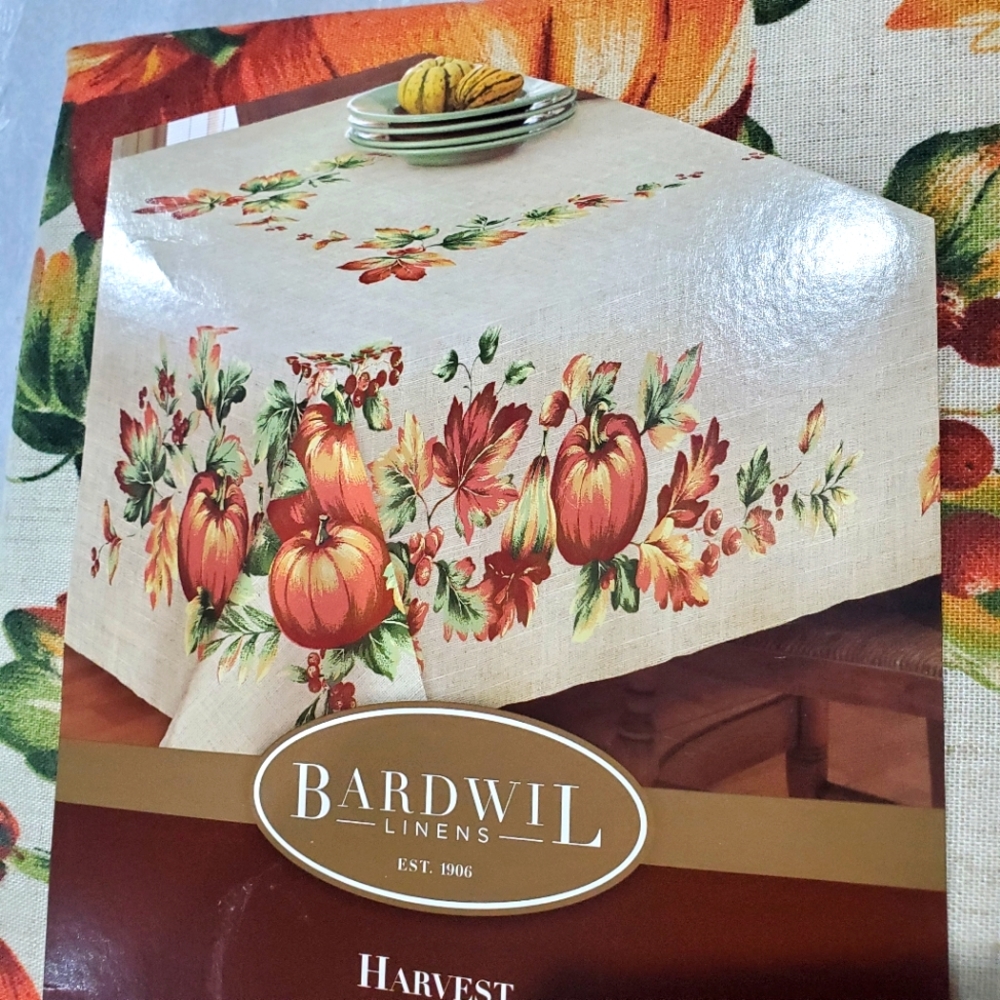 Tablecloth 🍽 🦃 HARVEST 🍁 60 x 102" Rectangle New Bardwil Thanksgiving 🦃 🍁